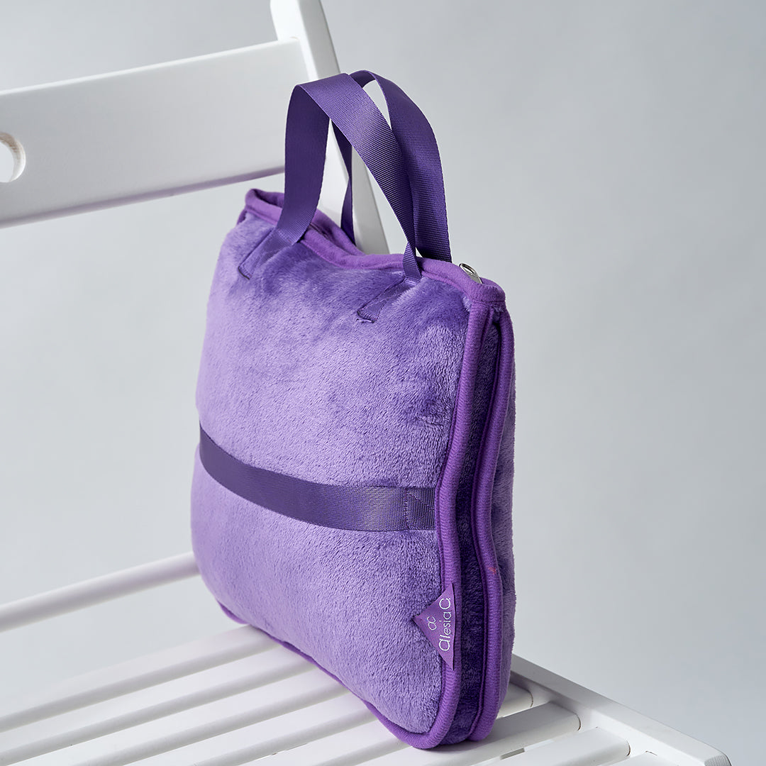 TRAVEL COZY 4-in-1 Blanket-Pillow-Bag Solid Velour Plush
