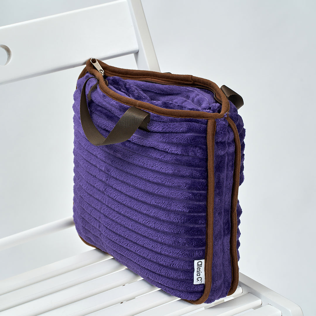Purple Travel Blanket In the Bag With Handles and Luggage Strap by Alesia C. Alesia Chaika