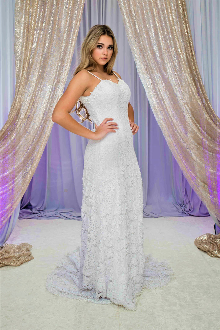 BLOSSOM Boho Macrame Lace Classic A-Line Bridal Gown