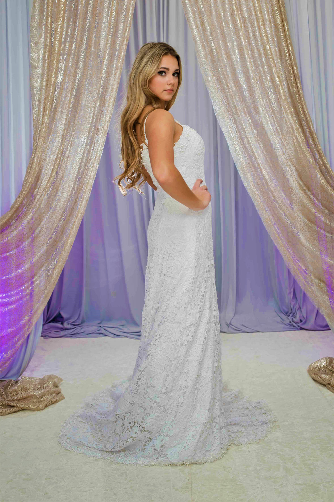 BLOSSOM Boho Macrame Lace Classic A-Line Bridal Gown