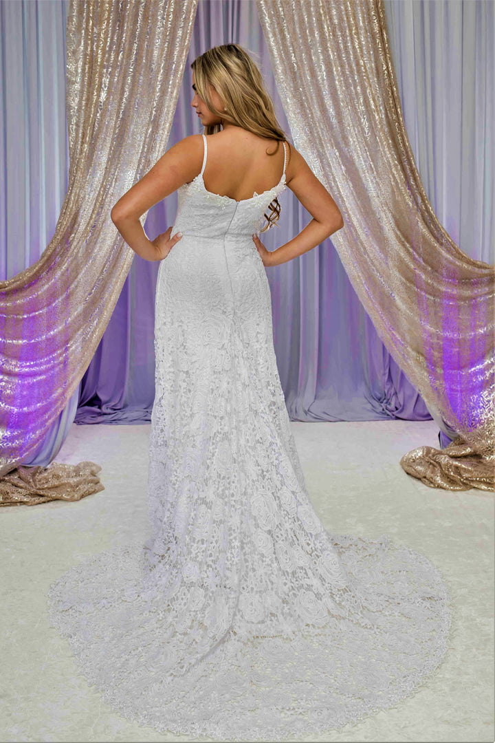 BLOSSOM Boho Macrame Lace Classic A-Line Bridal Gown