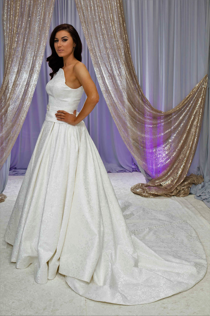 CICILIA Royal Jacquard A-Line Long Bridal Skirt