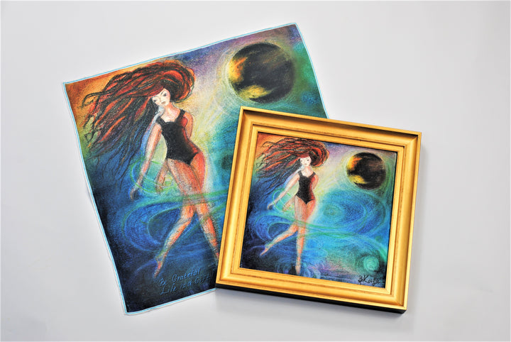 BE GRATEFUL Wearable Art 100% Pure Silk Colorful Scarf by Chicago Fashion Designer Alesia Chaika
