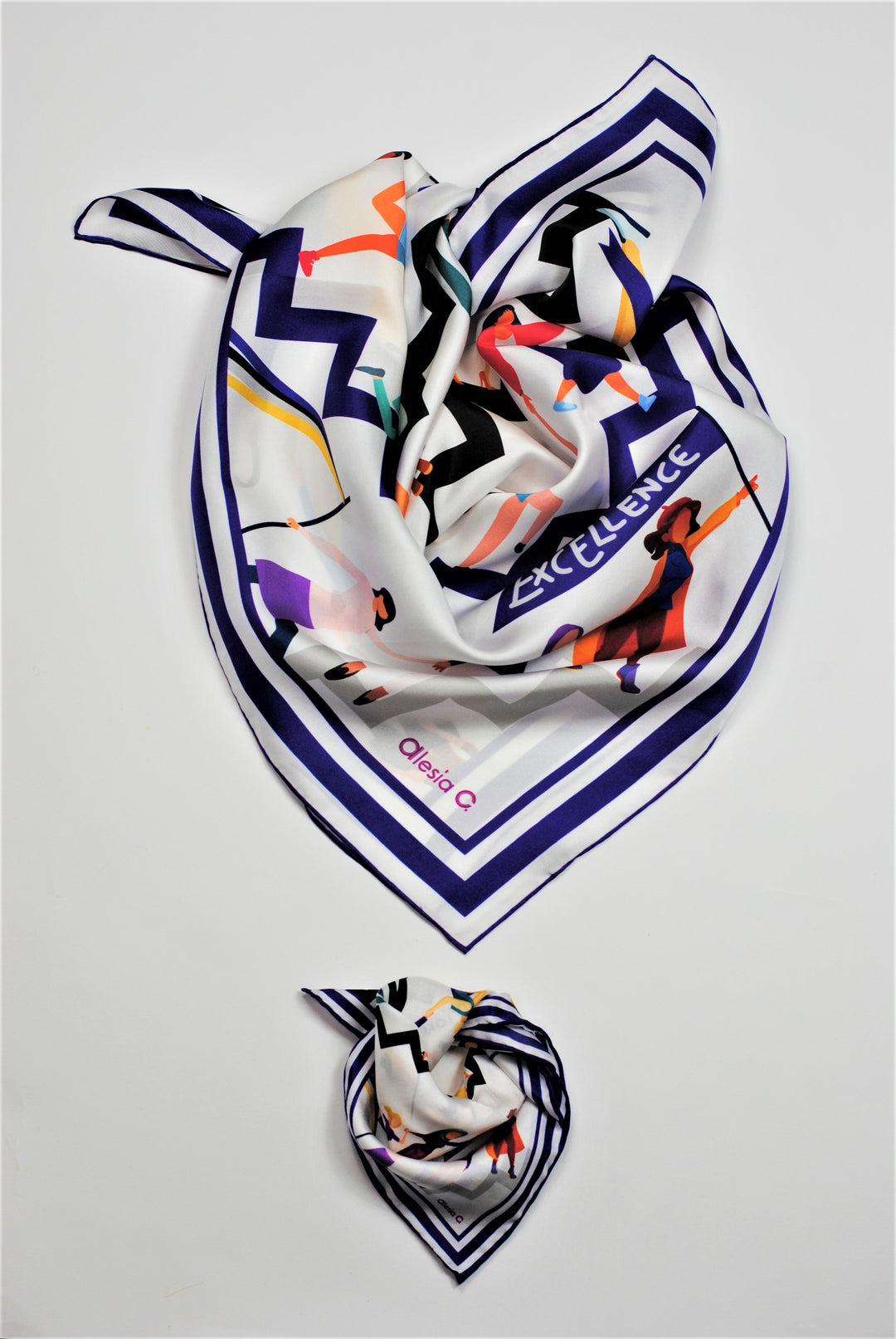 EMPOWER Women's History Month 100% Silk Square Scarf by Alesia Chaika AlesiaC.com
