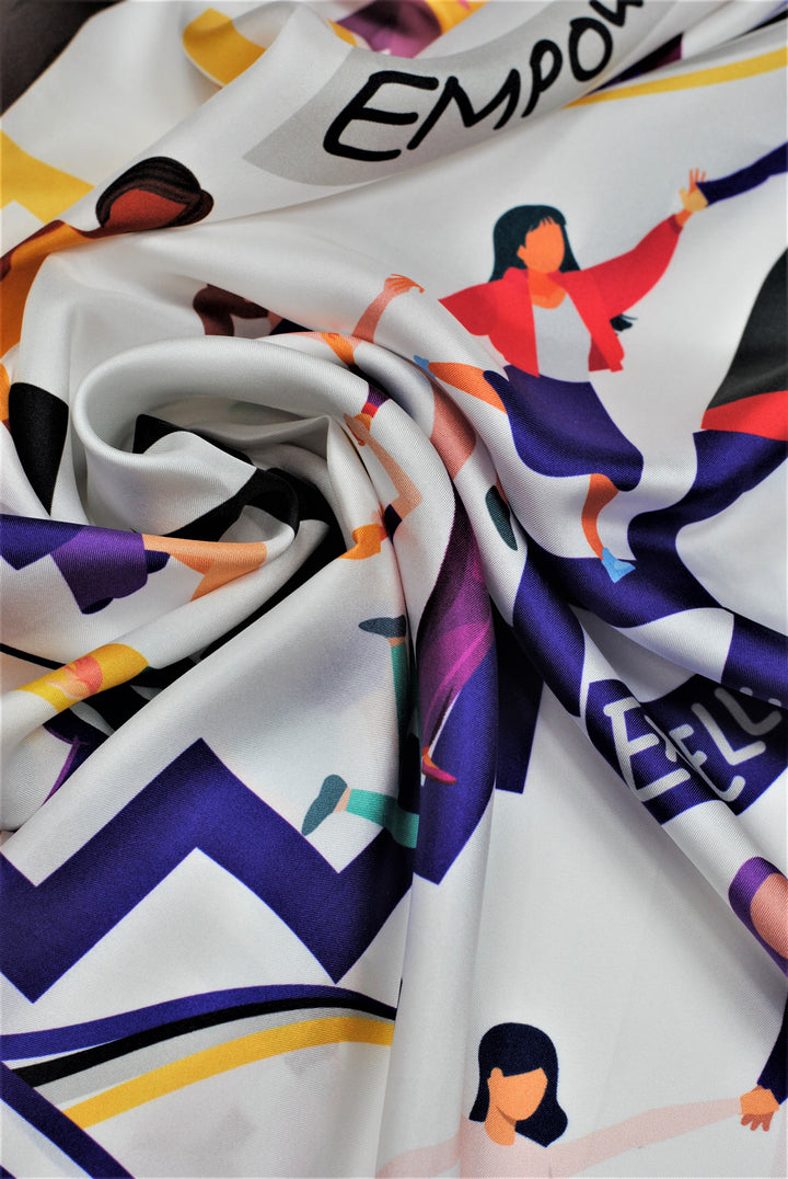 EMPOWER Women's History Month 100% Silk Square Scarf by Alesia Chaika AlesiaC.com