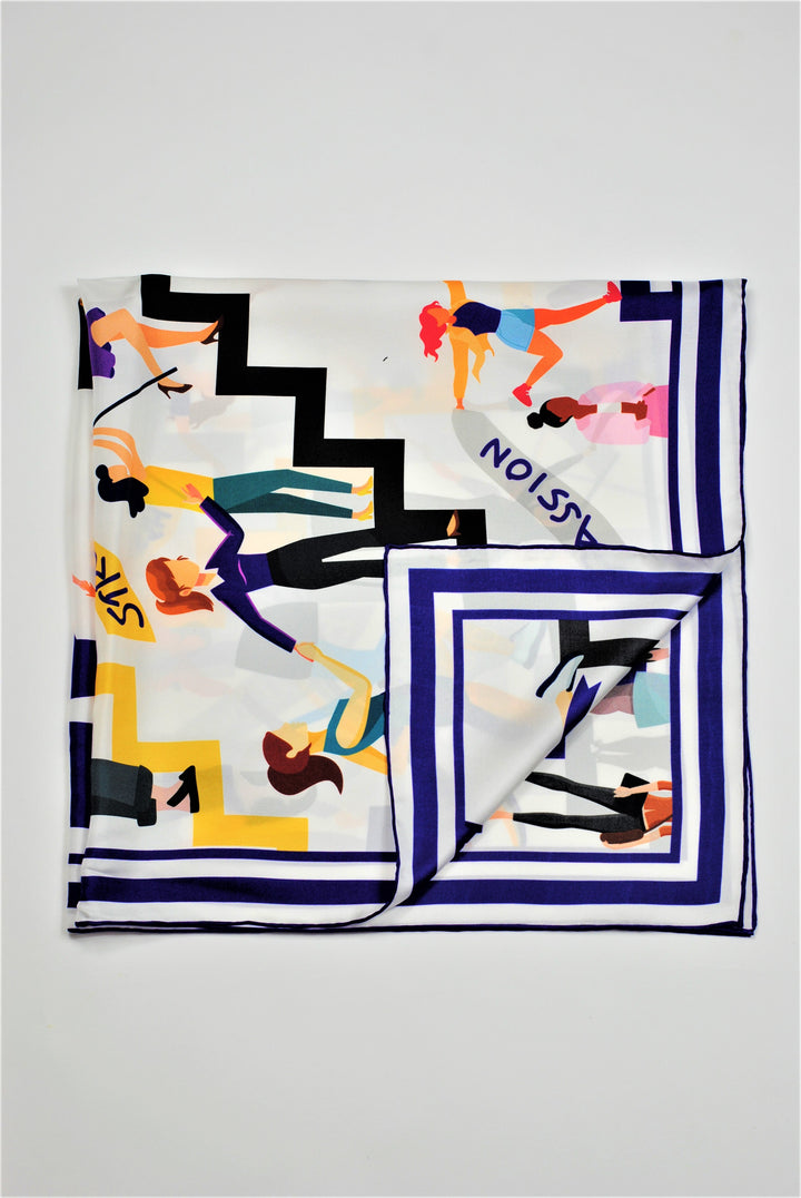 EMPOWER Women's History Month 100% Silk Square Scarf by Alesia Chaika AlesiaC.com