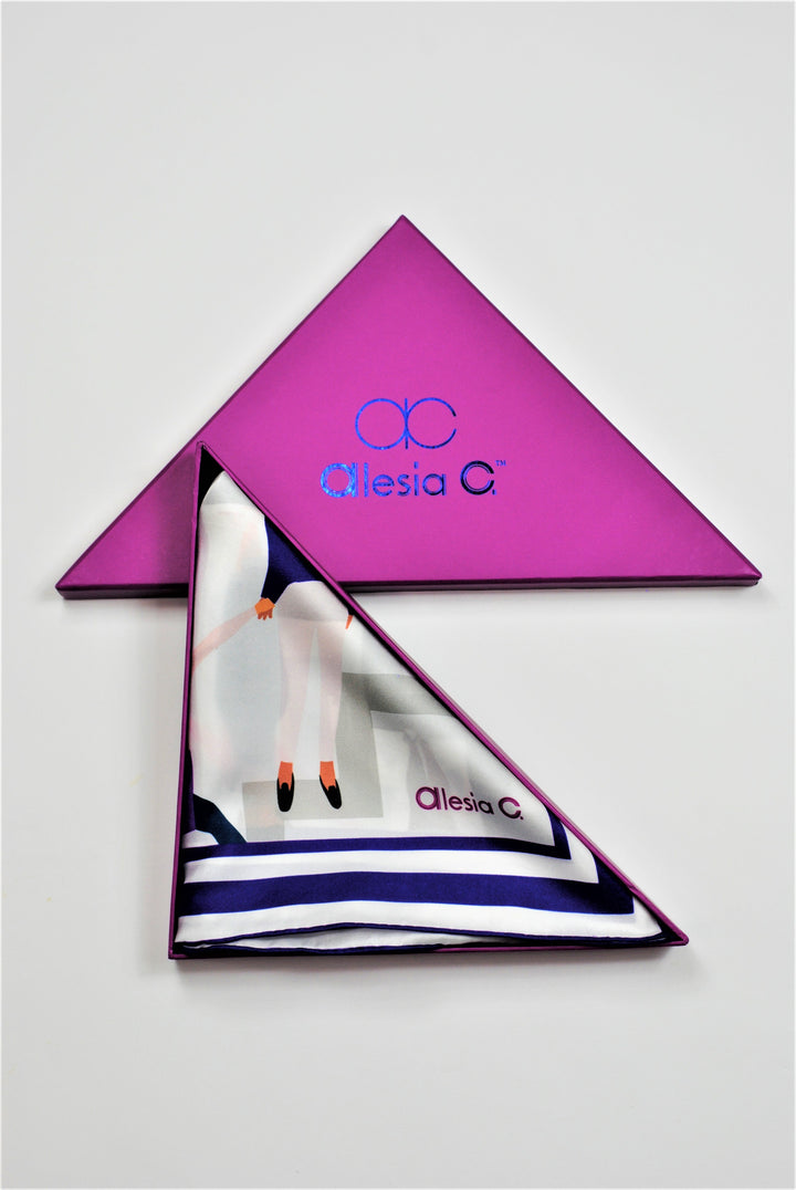 EMPOWER Women's History Month 100% Silk Square Scarf by Alesia Chaika AlesiaC.com
