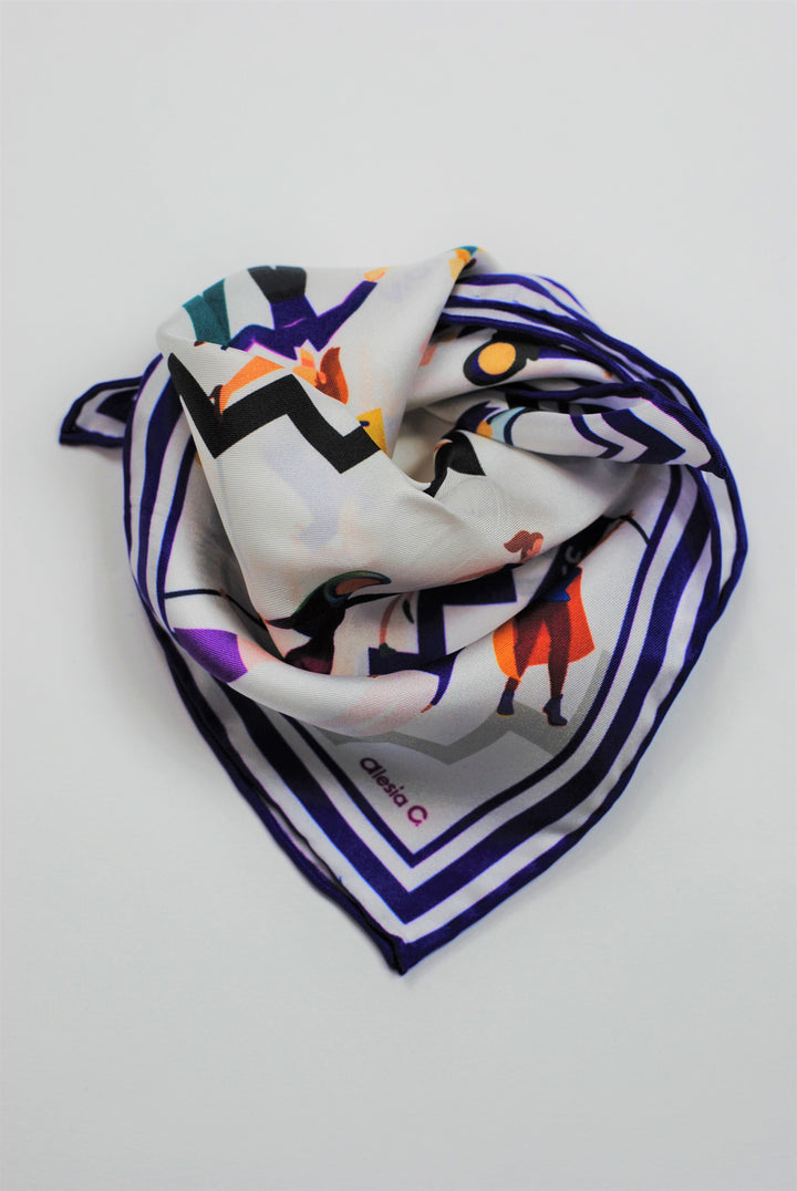 EMPOWER Women's History Month 100% Silk Square Scarf by Alesia Chaika AlesiaC.com