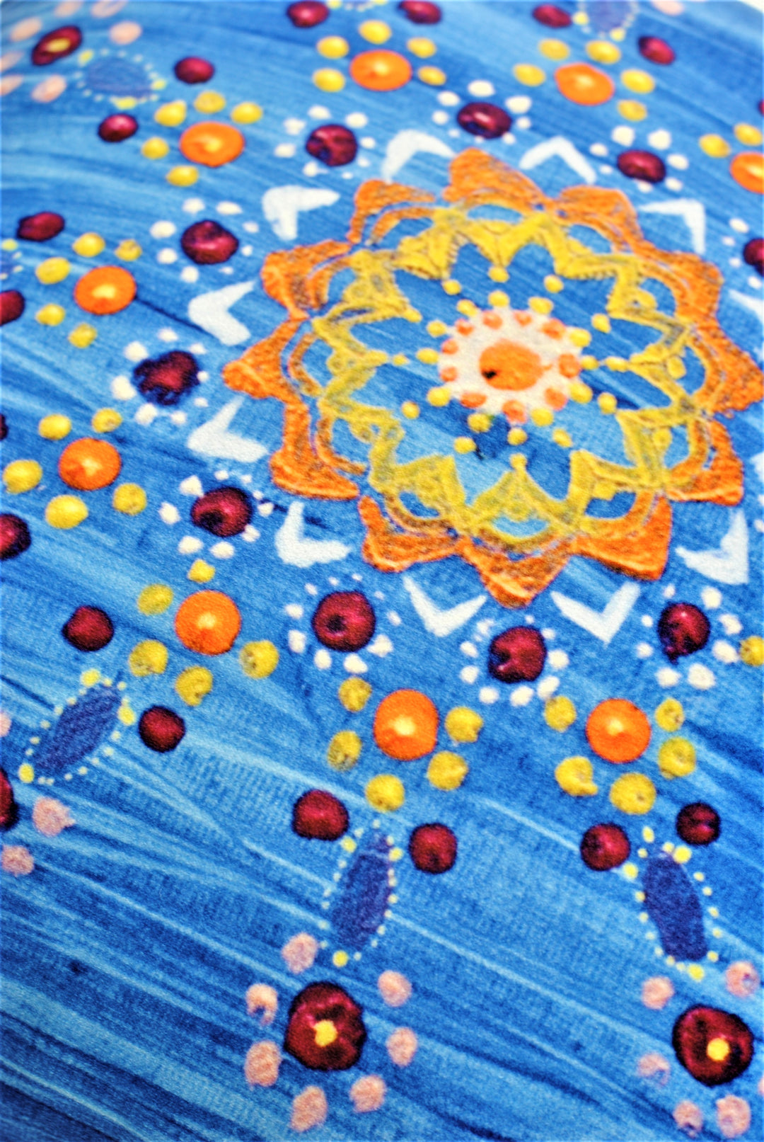 Alesia MANDALA DREAM Dot Art Decorative Throw Pillow In Blue Orange
