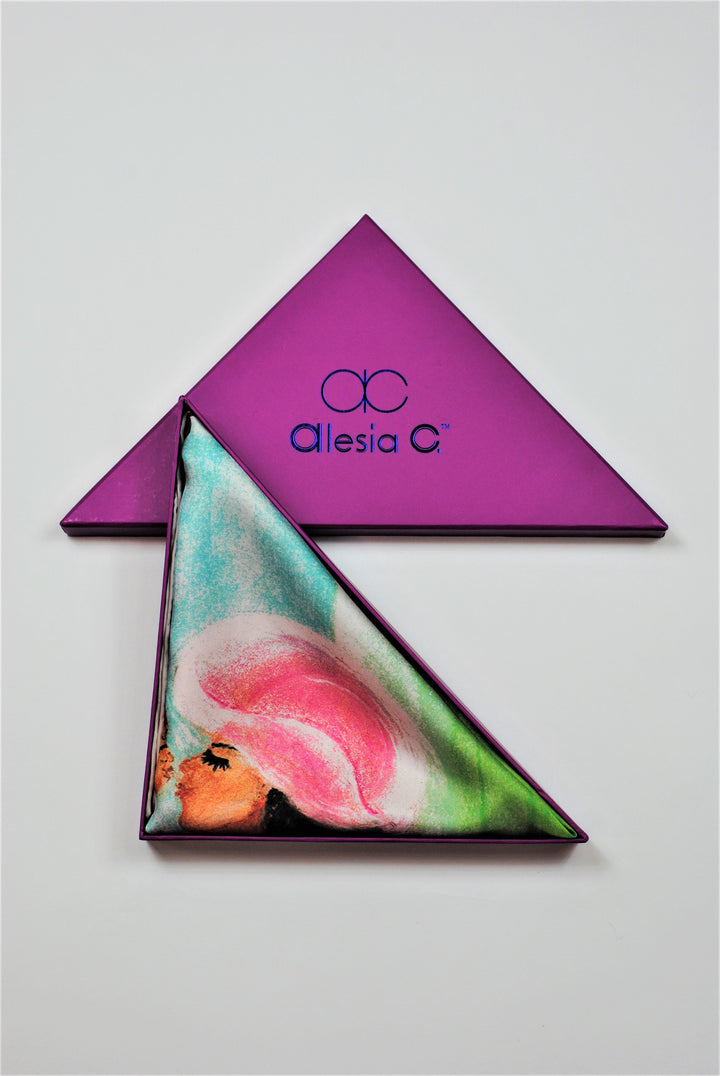 YOU ARE THE BEST Wearable Art Pure Silk Scarf 34'x34" by Alesia Chaika Love Story of Mother and daughter fine wearable art