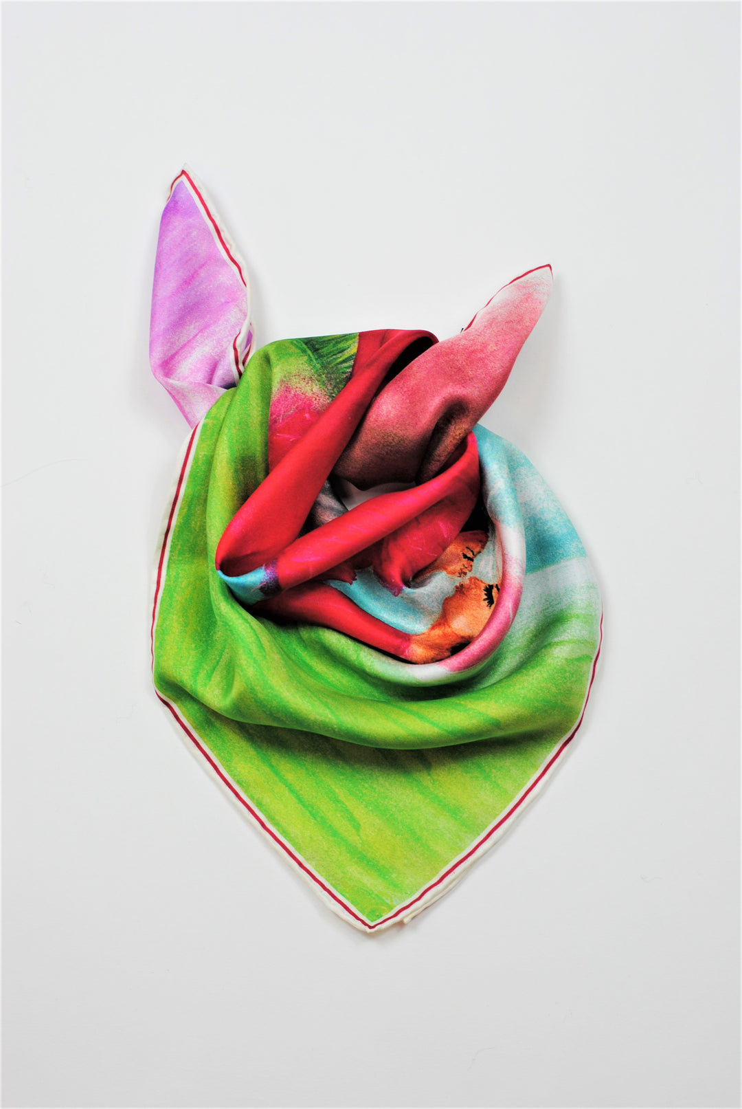 YOU ARE THE BEST Wearable Art Pure Silk Scarf 34'x34" by Alesia Chaika Love Story of Mother and daughter fine wearable art