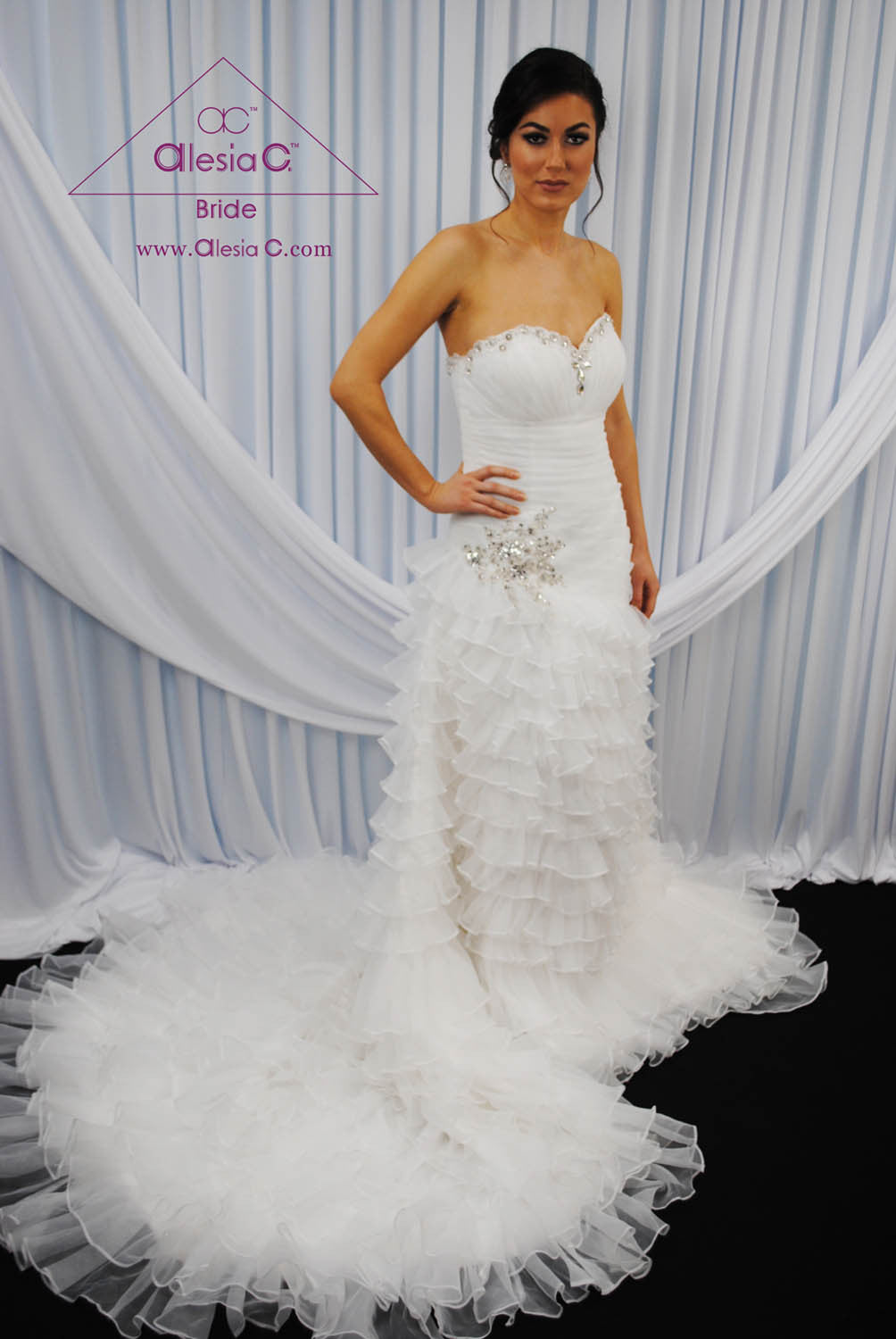 BLOOMA Sweetheart Fit-and-Flare Ruffled Bridal Gown – Alesia C