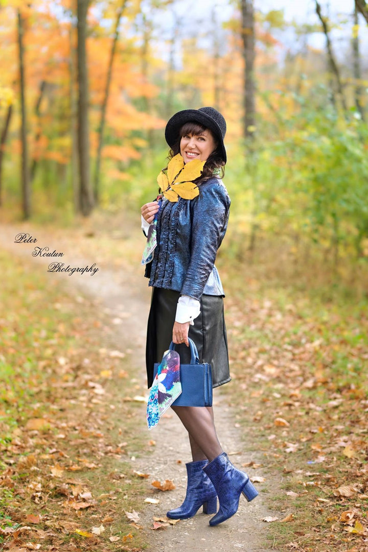 Fine Art Copy Best Gift For her BE HAPPY Wearable Art Pure Silk Scarf Bird Of happiness Bright 100% Silk Shawl by Chicago Fashion Designer Alesia Chaika