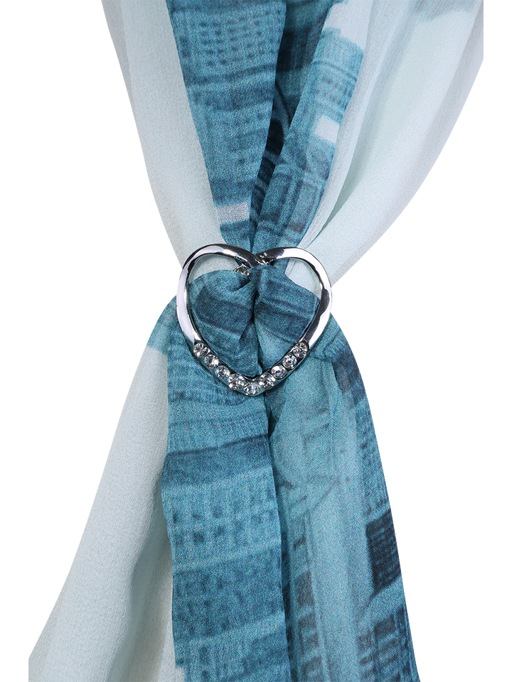 CRYSTAL HEART Designer Scarf Charm-Ring in Silver
