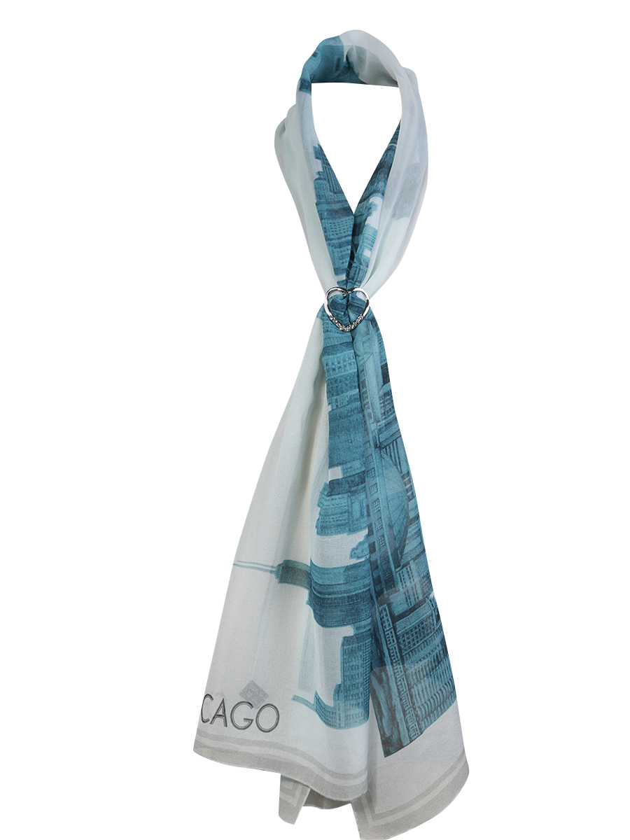 CRYSTAL HEART Designer Scarf Charm-Ring in Silver