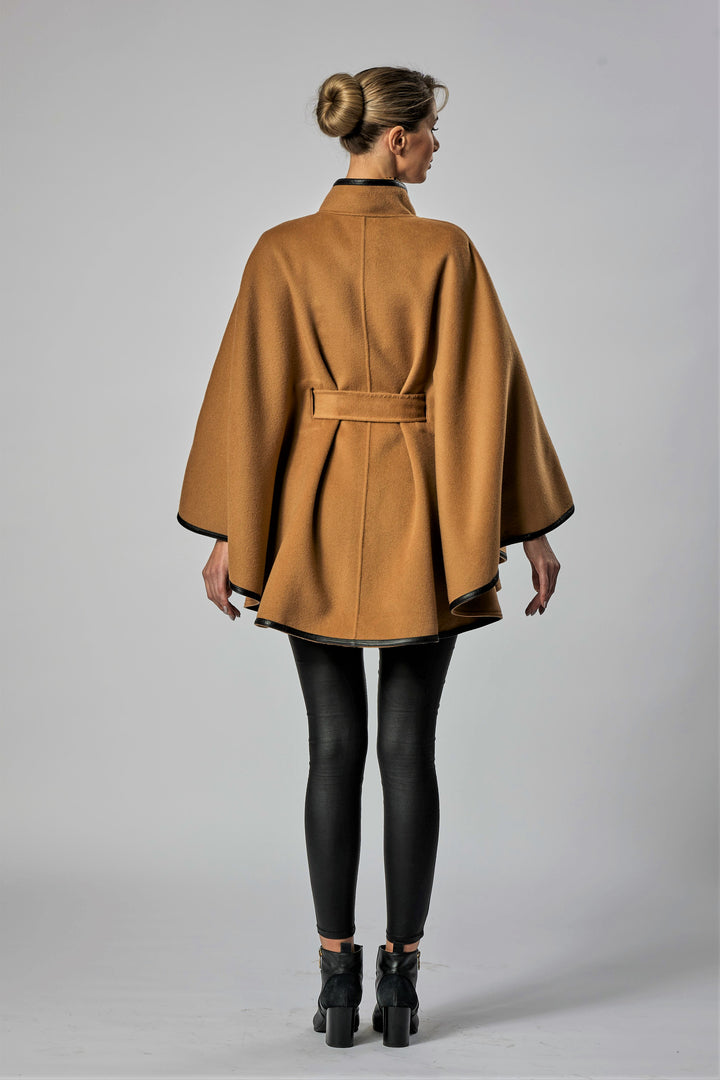 Best Camel Wool Cape Coat Women Plus Size 100% cashmere wool women cape coat swing classic elegant coat by Alesia Chaika