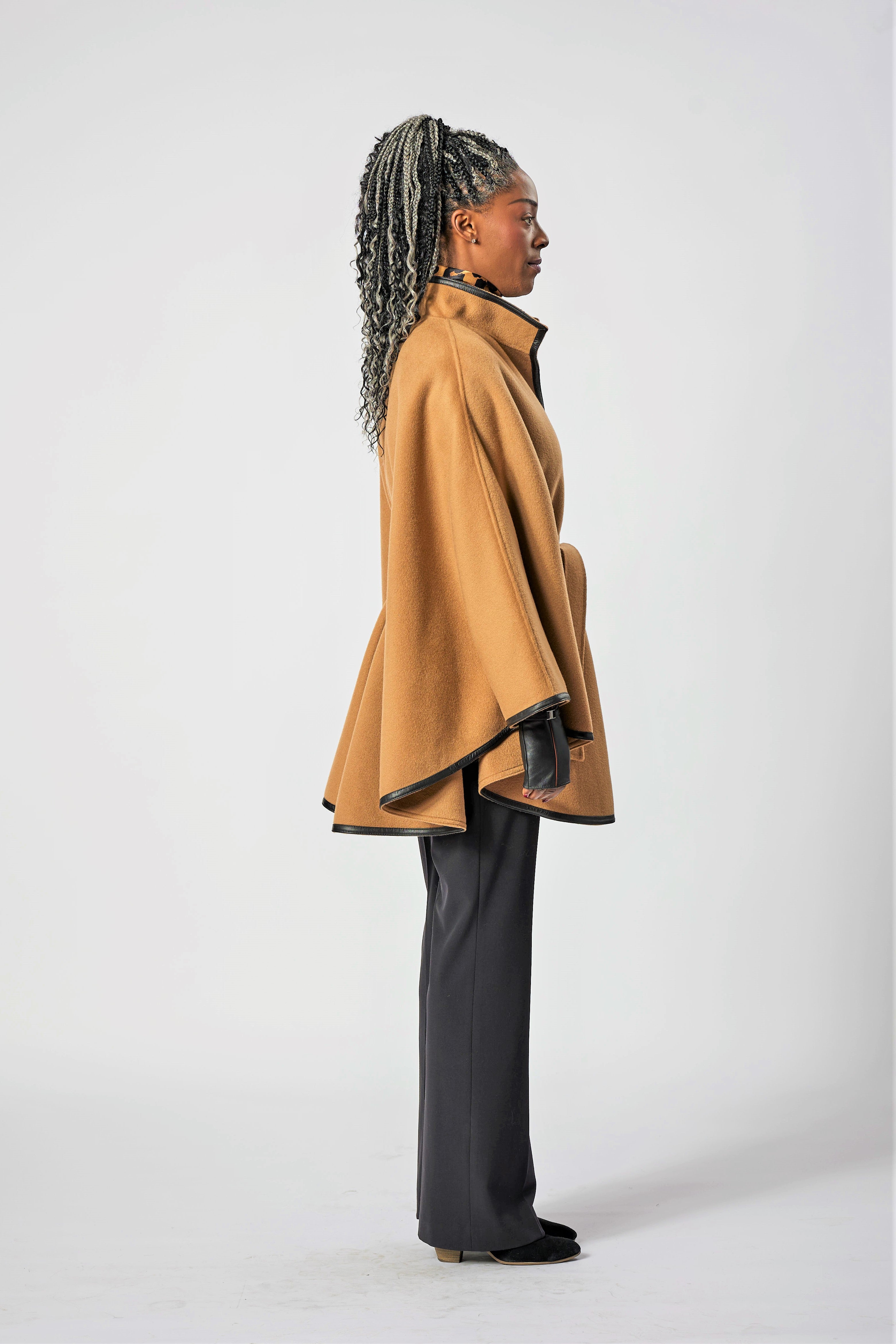 Wool coat cape cheap