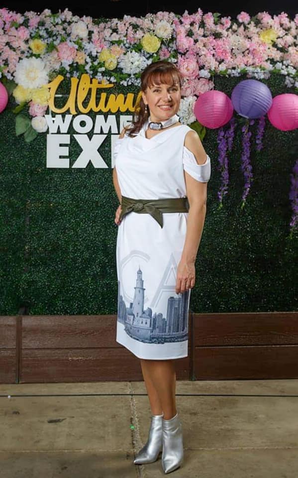 Chicago Skyline Art Dress by Alesia Chaika Wearable Art  Custom City Dress