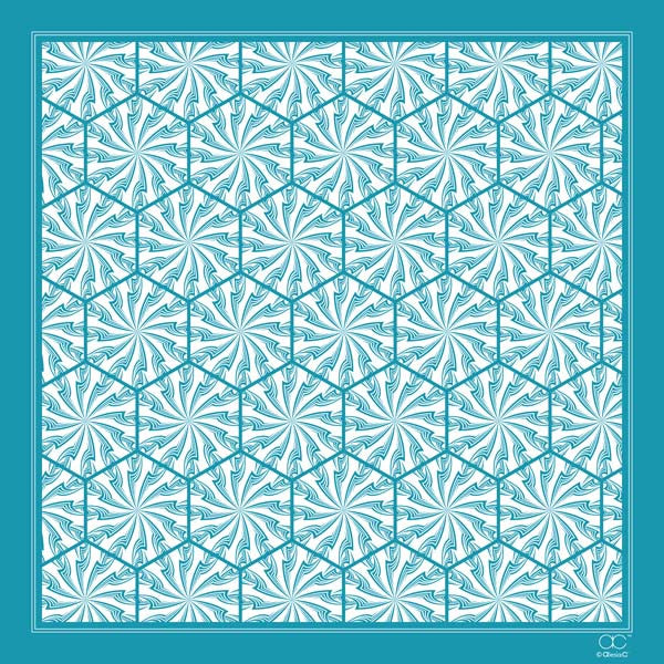 DANDELION SNOW Mandala Designer 100% Silk Square Scarf