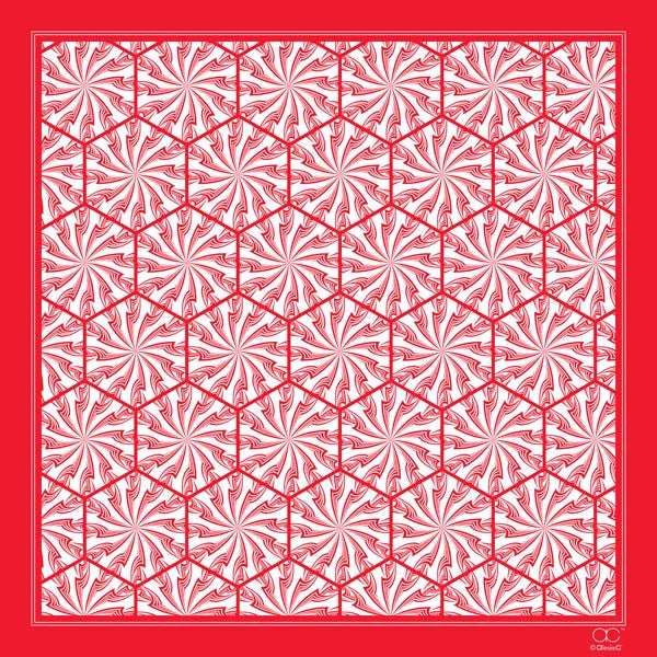 DANDELION SNOW Mandala Designer 100% Silk Square Scarf