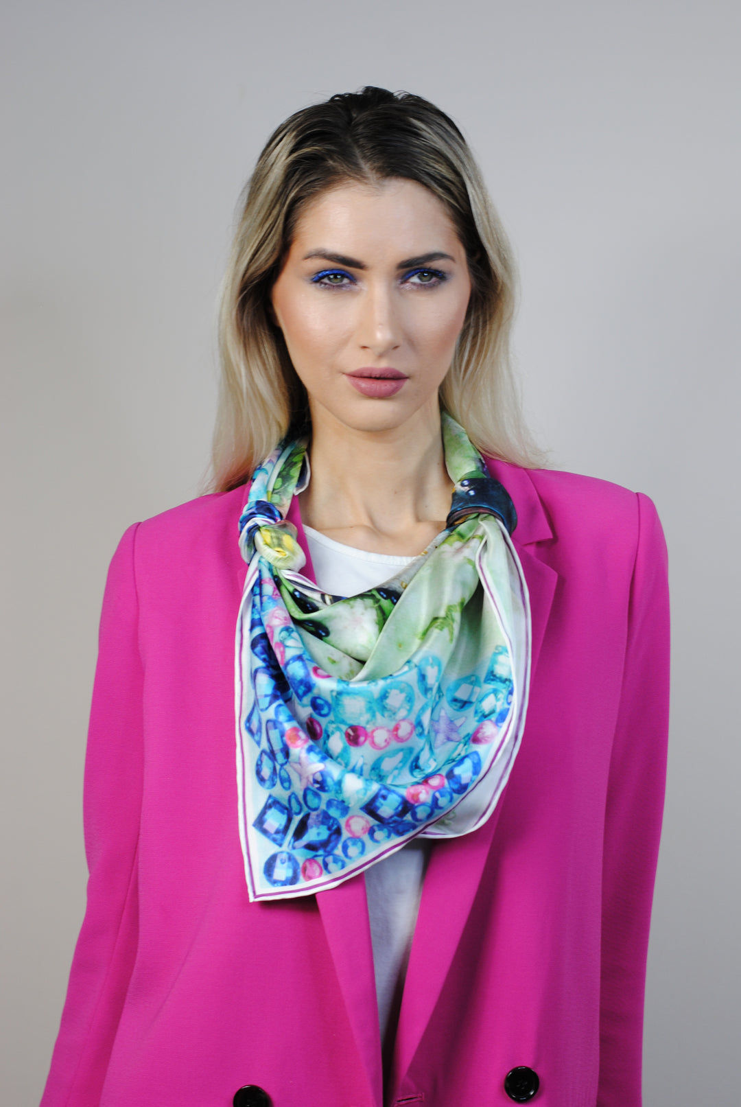 Fine Art Copy Best Gift For her BE HAPPY Wearable Art Pure Silk Scarf Bird Of happiness Bright 100% Silk Shawl by Chicago Fashion Designer Alesia Chaika