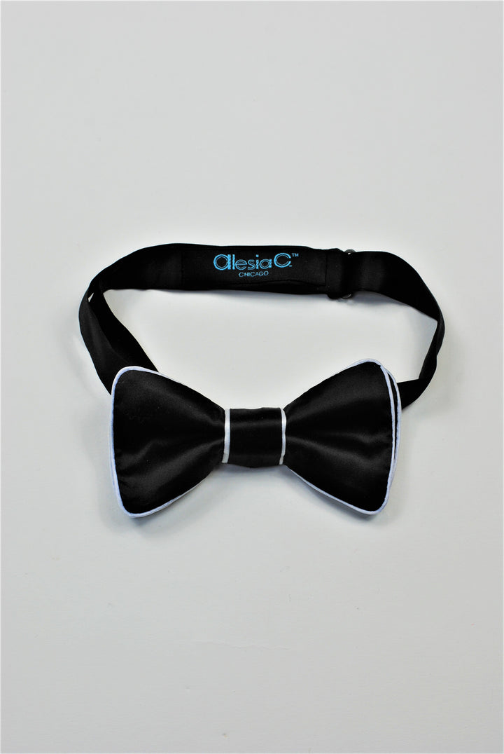 Mr GATSBY Black White Handcrafted Bow Tie Alesia Chaika