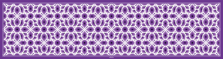LOTUS Mandala 100% Silk Oblong Scarf in Purple White