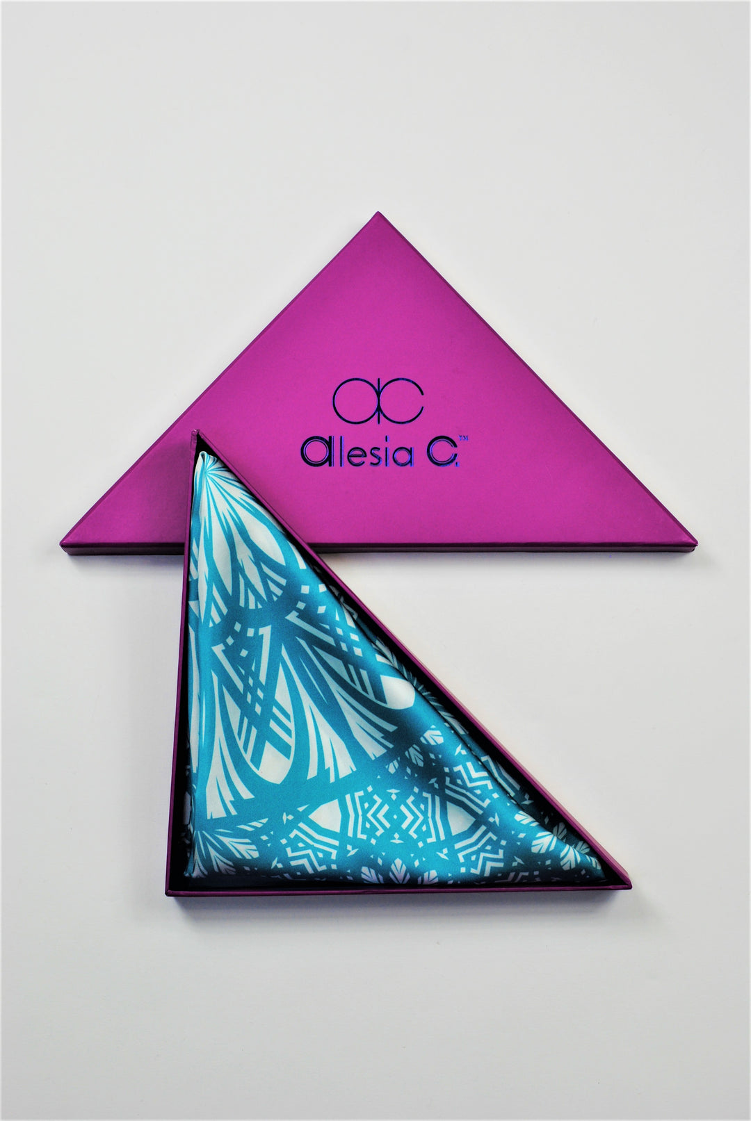 SERENITY Mandala Art Pure Silk Scarf in Turquoise White Alesia C.