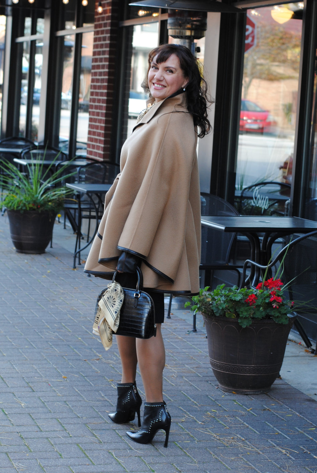Serenity Mandala Luxury Designer Pure Silk Scarf in Beige Black by Alesia Chaika
