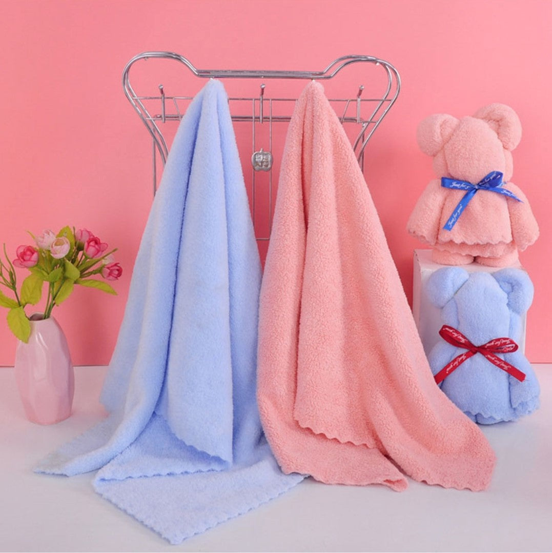 Teddy Bear Luxury Face Towel by Alesi Chaika With Custom Ribbon