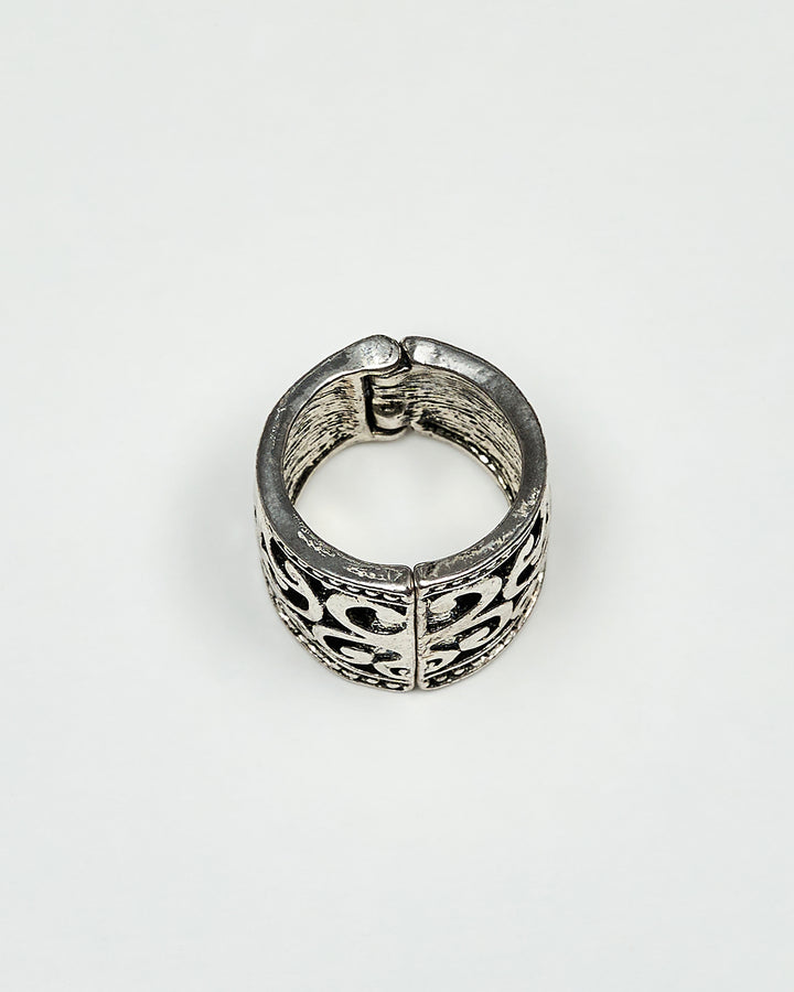 VINTAGE MAGNET Filigree Scarf Charm Ring Antique Silver by Chicago fashion Designer Alesia Chaika