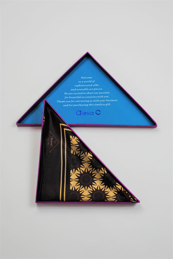 WISDOM Manadala Art Pure Silk Square Scarf Plum Beige by Chicago Fashion Designer Alesia Chaika
